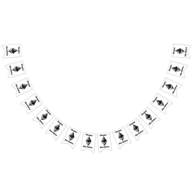 Bandeirinha Faixa de Bandeirolas com Ícone do Ethereum de Aniv (Todos)