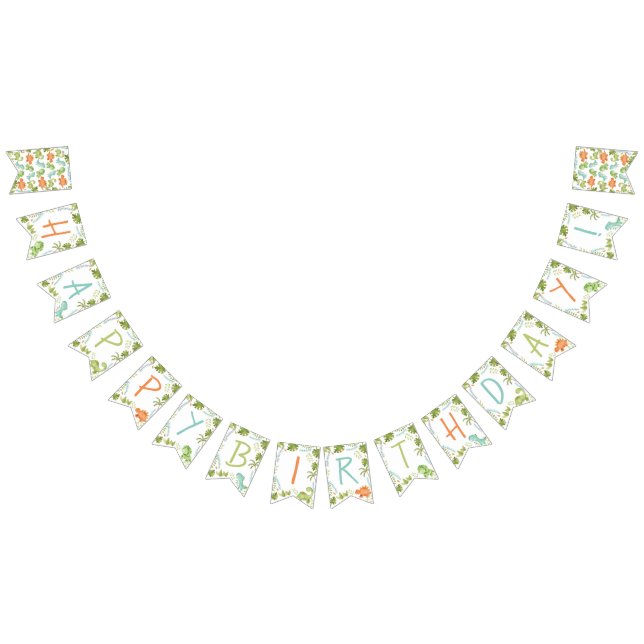 Bandeirinha Faixa de Bunting Dinossauro (Todos)