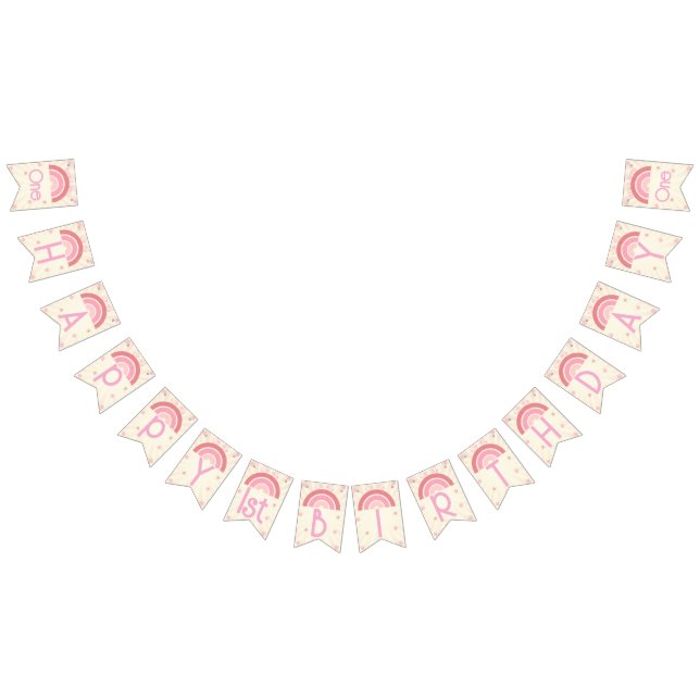 Bandeirinha Faixa de Bunting do Arco-íris de Aniversário (Todos)