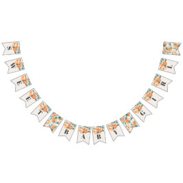 Bandeirinha faixa de chá de fraldas feliz e fofa laranja