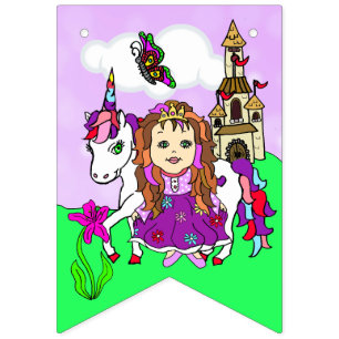 Bandeirinha Faixa de Festa de aniversario de meninas de Fada B