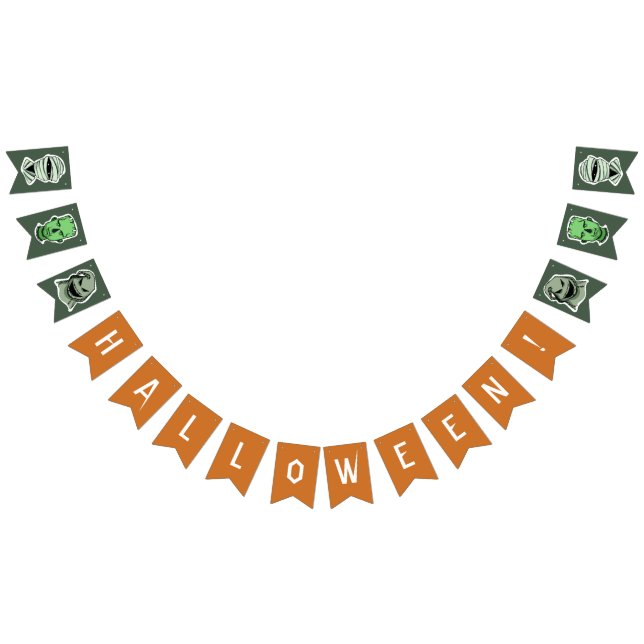 Bandeirinha Faixa de Halloween de cor personalizada (Todos)