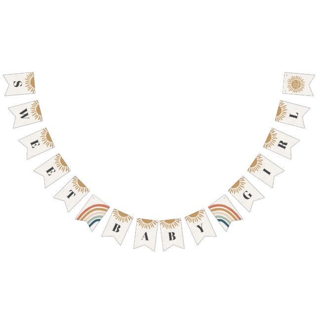 Bandeirinha faixa do chá de fraldas sunshine boho (Todos)