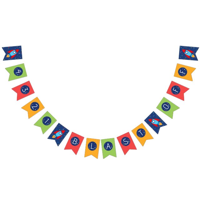 Bandeirinha Faixa do Espaço Exterior 3 2 1 Explosão (Todos)