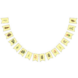Bandeirinha Faixa floral amarelo claro para festas