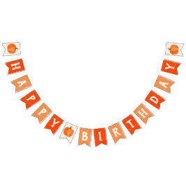 Bandeirinha Fall Pumpkin Happy Birthday Bunting Banner