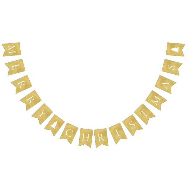 Bandeirinha Faux Dourado Feliz Natal (Todos)