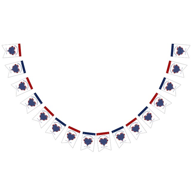 Bandeirinha Feliz 4 de julho Estrelas e Stripes Heart (Todos)