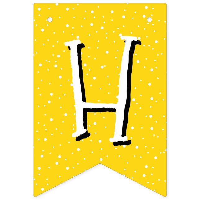 Bandeirinha Feliz aniversario amarelo lunático (Segunda Bandeira)