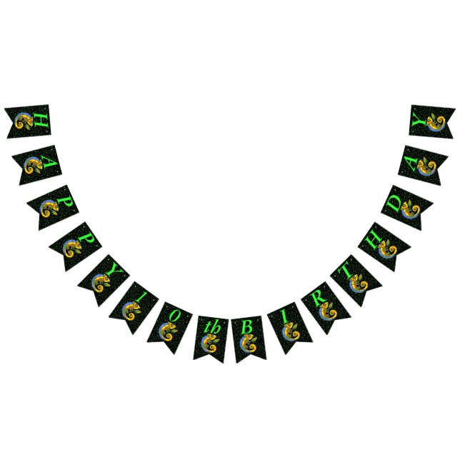 Bandeirinha Feliz Aniversário Brilhante Colorido Lizard no Bra (Todos)