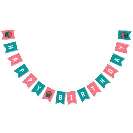 Bandeirinha Feliz Aniversário Cupcake Tema Decência da Festa d