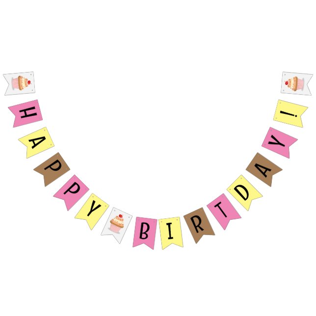 Bandeirinha Feliz aniversário da moça (Todos)