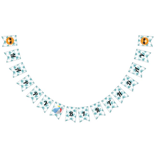 Bandeirinha Feliz aniversário da Piscina de apresentação (Todos)