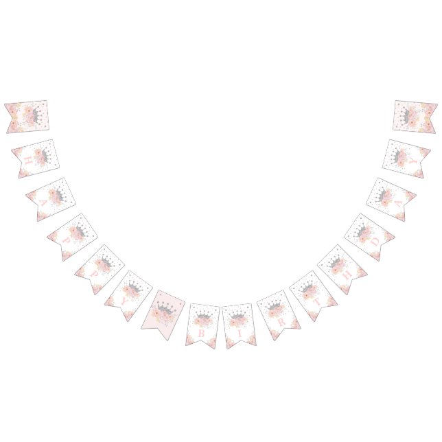 Bandeirinha Feliz Aniversário da Princesa Real Princesa Prince (Todos)