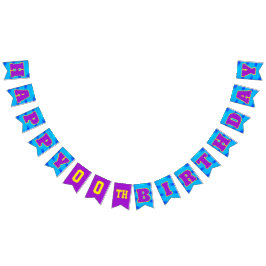 Bandeirinha Feliz aniversário do BLUE | Editável