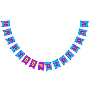 Bandeirinha Feliz aniversário do BLUE   Editável