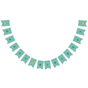 Bandeirinha Feliz Aniversário do Cute Kawaii Taco