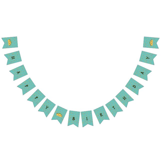 Bandeirinha Feliz Aniversário do Cute Kawaii Taco (Todos)