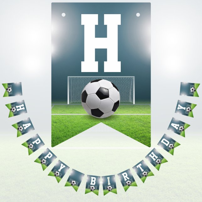 Bandeirinha Feliz Aniversário do Futebol do Campo de Futebol (Criador carregado)