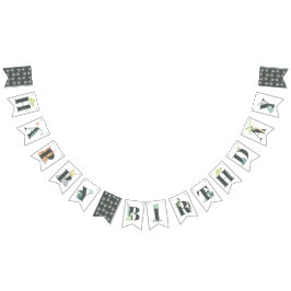 Bandeirinha Feliz Aniversário do Menino da Selva de Dinossauro