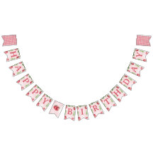 Feliz Aniversário do Morango Rosa Bonito