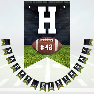 Bandeirinha Feliz Aniversário do Time de Futebol Americano