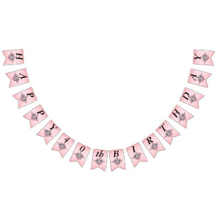 Bandeirinha Feliz Aniversário Fantasia Sol Bonito Rosto Rosa R