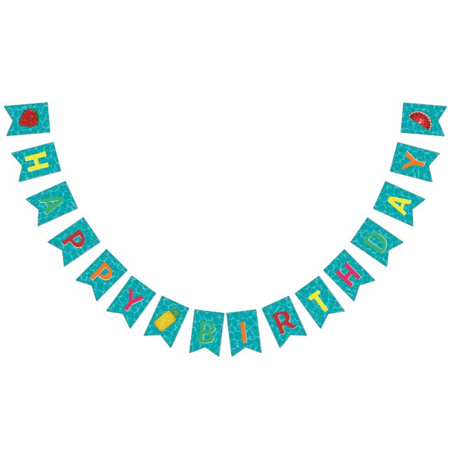 Bandeirinha Feliz aniversário, Festa de Piscina de aniversário (Todos)