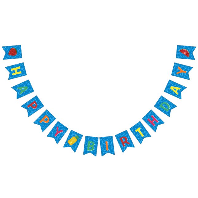 Bandeirinha Feliz aniversário, Festa de Piscina de aniversário (Todos)