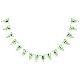 Bandeirinha Feliz Aniversário Gato Rosto Olhos Verdes Brilhant