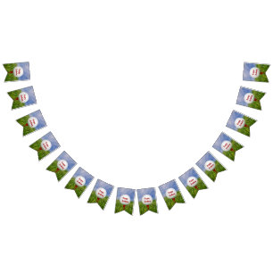 Bandeirinha Feliz aniversário Golf Ball em teia vermelha