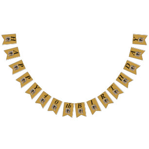 Bandeirinha Feliz Aniversário Grupo Vintage Geisha Damas Japão