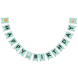 Bandeirinha Feliz Aniversário Hippo Cute Party Animal