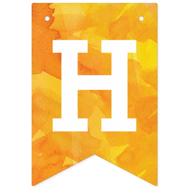 Bandeirinha Feliz aniversario na aguarela dourada (Segunda Bandeira)