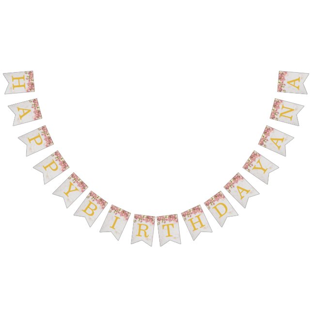 Bandeirinha Feliz Aniversário Orchideas Nome de 3 Letras Menin (Todos)