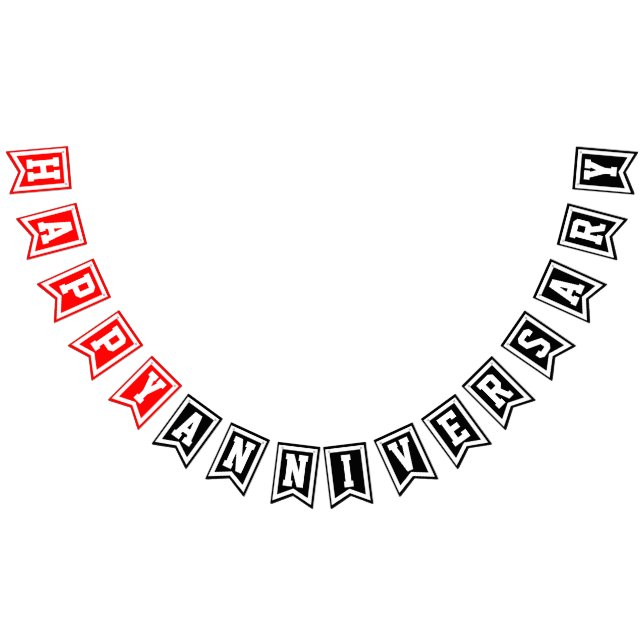 Bandeirinha Feliz Aniversário (Preto Branco Vermelho) ou Suas  (Todos)