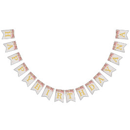 Bandeirinha Feliz Aniversário Rosa 3 Letra Nome Orquídea Rapar