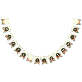 Bandeirinha Feliz Aniversário Roxo Iris Bolinhas Negras