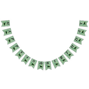 Bandeirinha Feliz Aniversário, Tradutor Voando Negro Verde