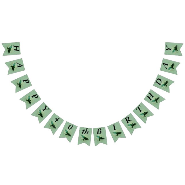 Bandeirinha Feliz Aniversário, Tradutor Voando Negro Verde (Todos)