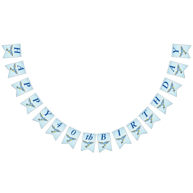 Bandeirinha Feliz Aniversário, Tristeza, Voando Bonito Pássaro (Todos)