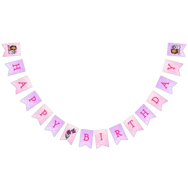 Bandeirinha Feliz Aniversário Unicórnio e Fairies Banner (Todos)