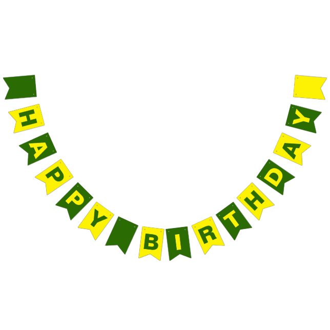 Bandeirinha Feliz aniversario verde e amarelo (Todos)