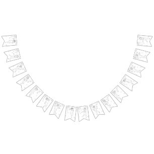 Bandeirinha feliz ano novo B&W Rainha Dançante Manuscrita