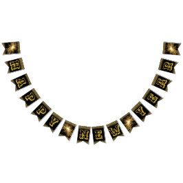 Bandeirinha Feliz ano novo Big Dourado Letters