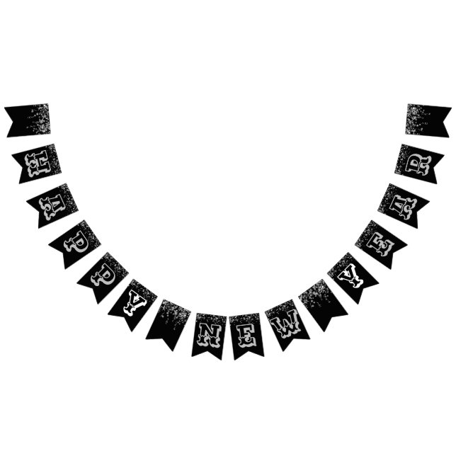 Bandeirinha Feliz ano novo Black Silver (Todos)