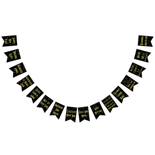 Bandeirinha Feliz ano novo em 16 idiomas | Internacional (Todos)