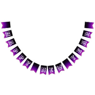 Bandeirinha Feliz ano novo Preto Roxo