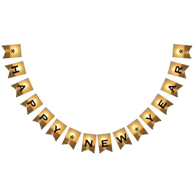 Bandeirinha Feliz ano novo (Sunset) Personalizar Sinalizadores (Todos)