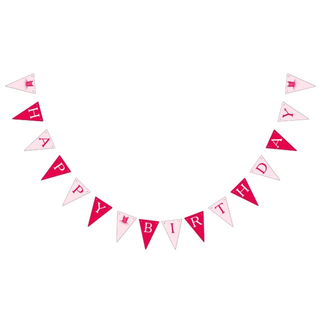 Bandeirinha Feliz Balé de aniversário rosa Ballerina Tutu (Todos)